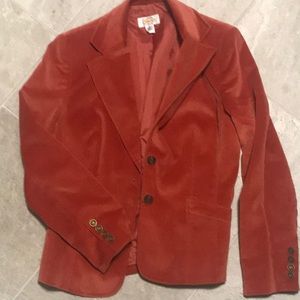 Talbots Orange velvet jacket SZ 8
